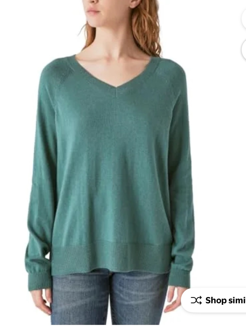 Lucky Brand Teal V-Neck Long Sleeve Sweater
